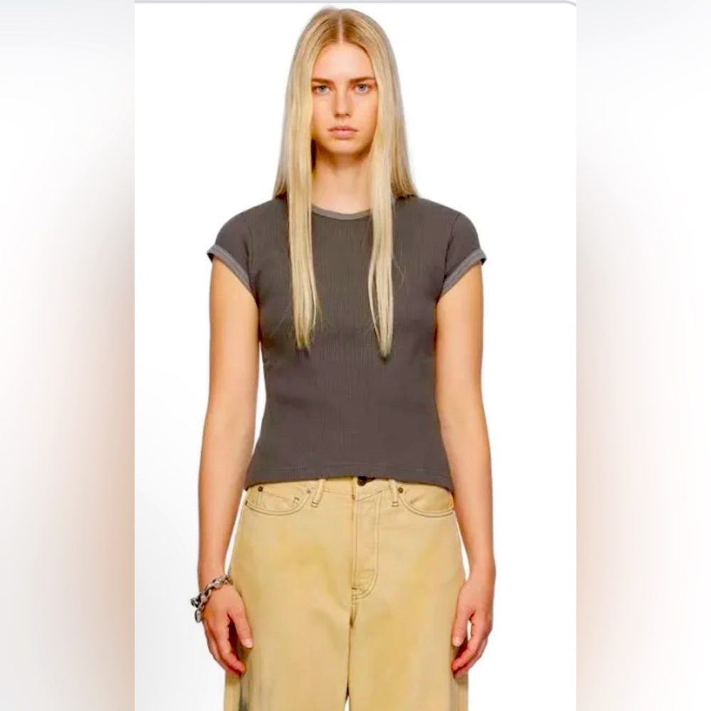 ACNE STUDIOS Women Cotton Gray T Shirt S Small MADE IN PORTUGAL
